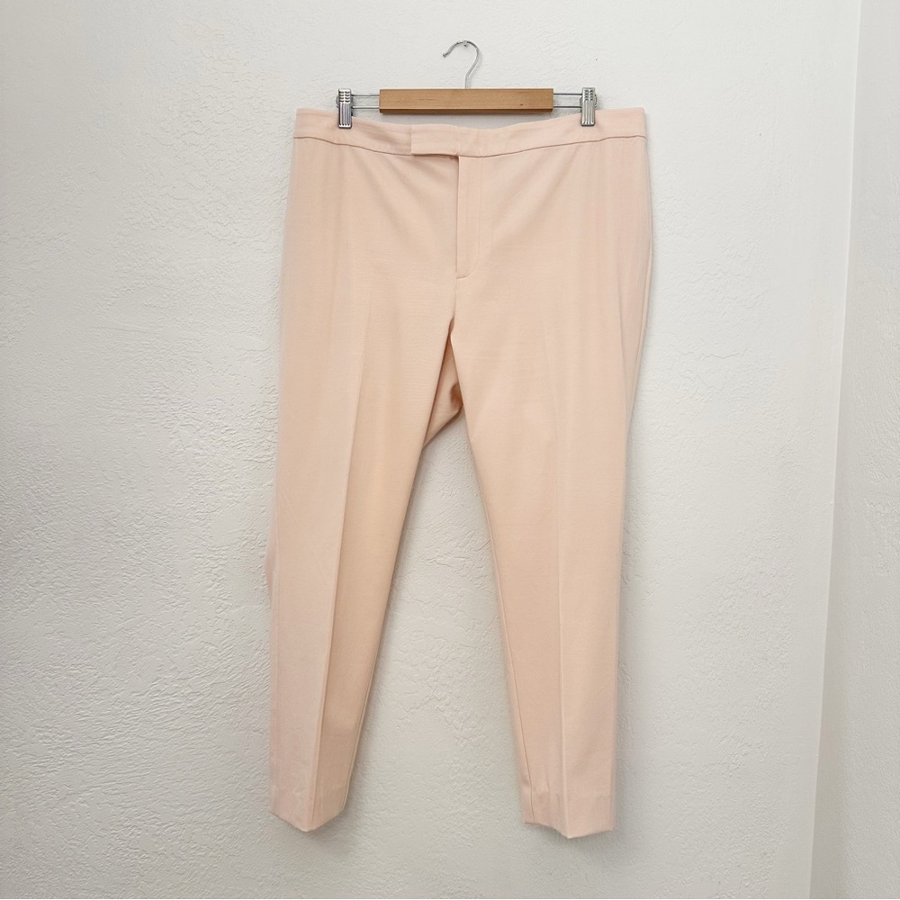 Lauren Ralph Lauren Cotton Blend Ballet Pink Cropped Pants Trousers Womens Sz 16